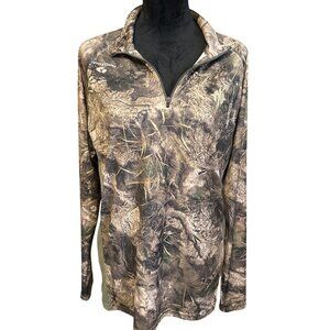 Nomad Men’s Mossy Oak Camo 1/4 Zip Long Sleeve Shirt M Hunting Outdoor Apparel